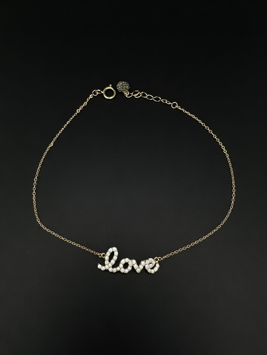 14KT CZ “Love” Bracelet