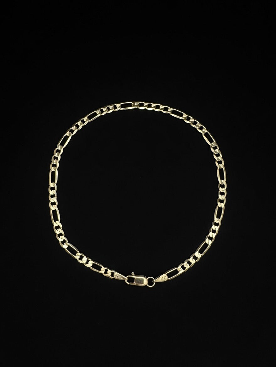 14Kt 2.4mm Figaro bracelet