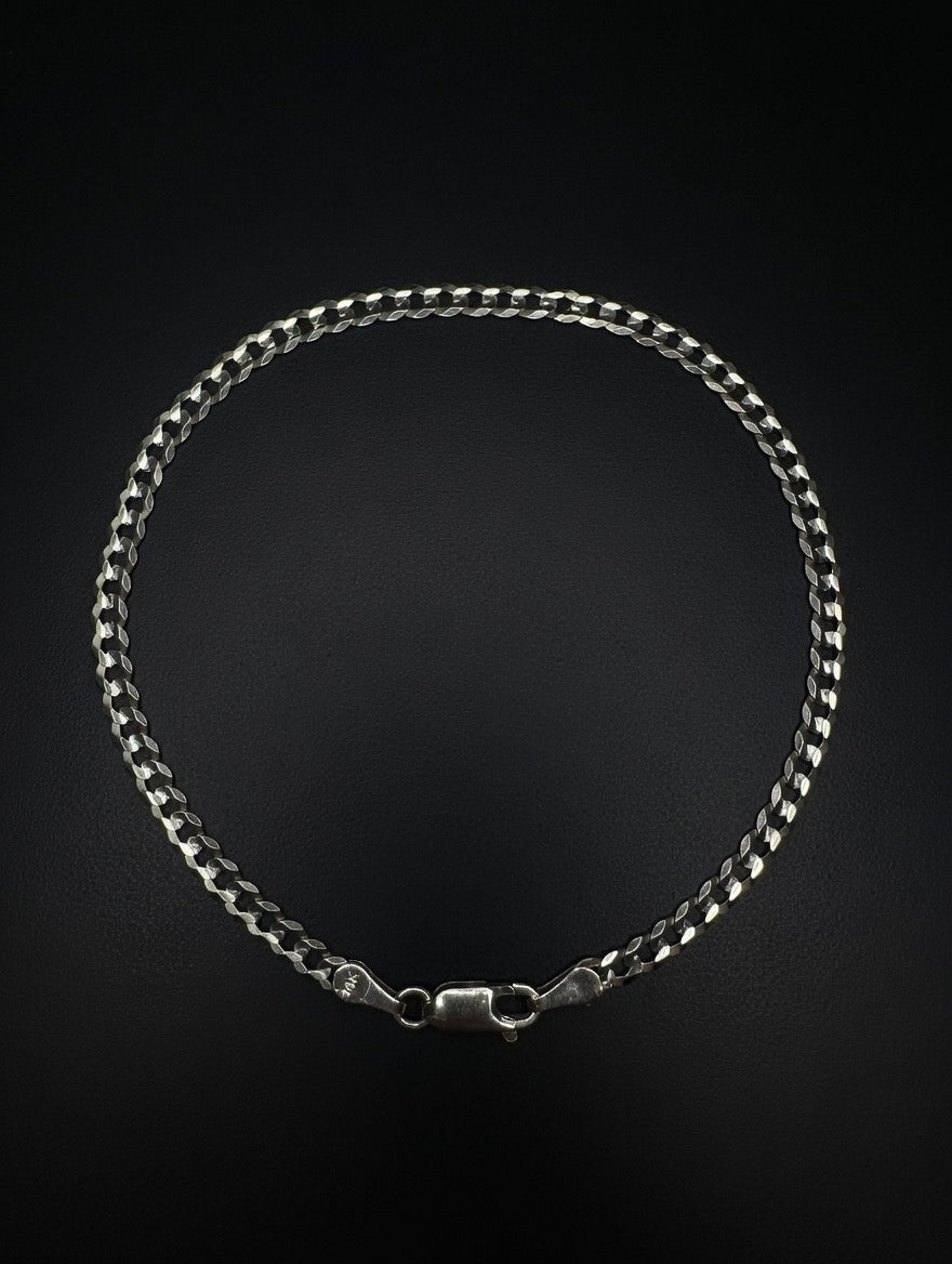 14KT 3.6mm Curb Cuban Bracelet