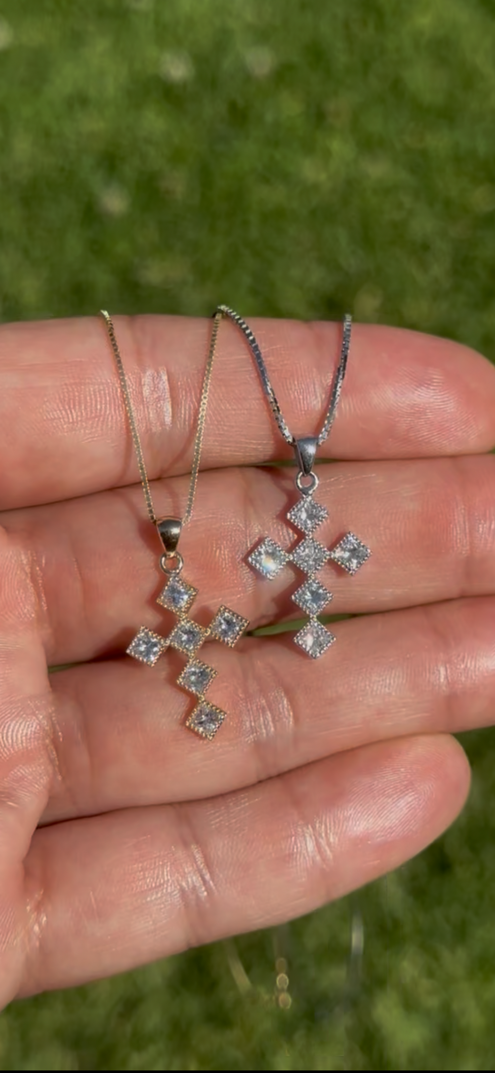 14KT Yellow Gold Diamond Cross