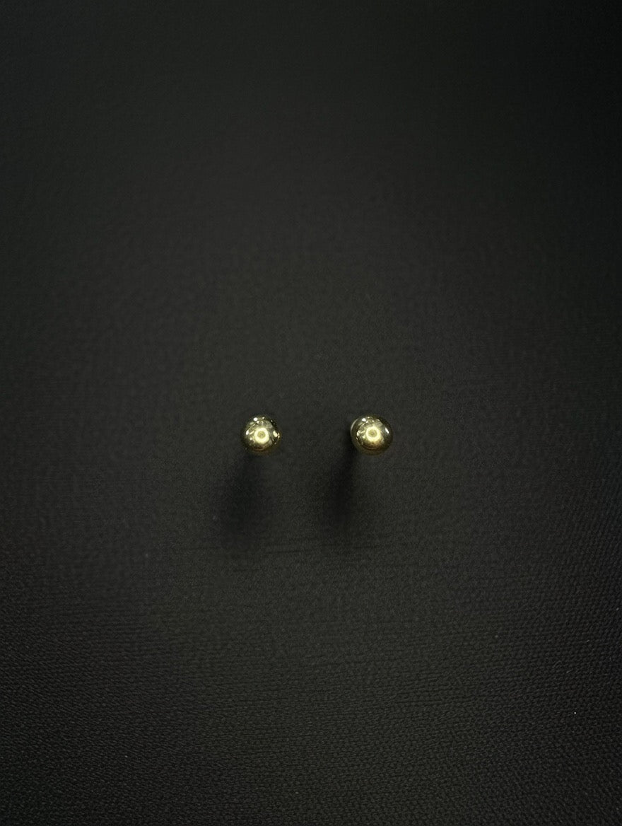 14KT 5mm Ball Stud Earring w/ Screw Back