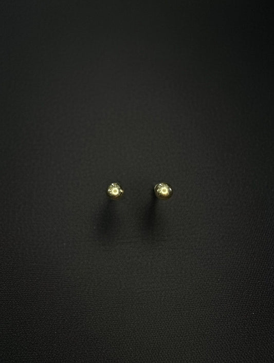 14KT 4mm Ball Stud Earrings (Screw Back)