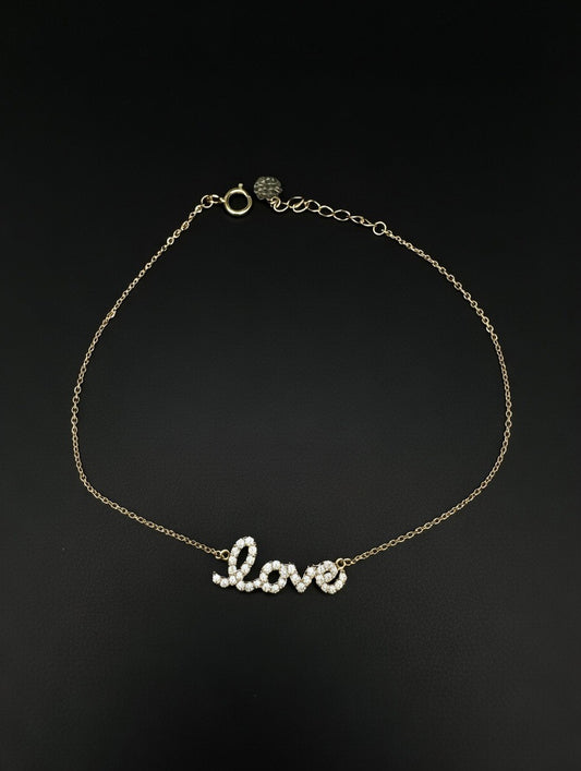 14KT CZ “Love” Bracelet