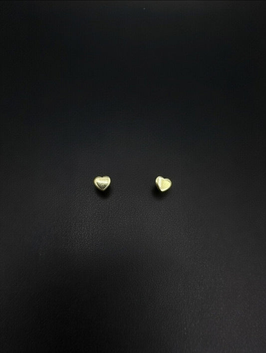 14KT 3mm Heart Shape Stud Earrings w/ Screw Back