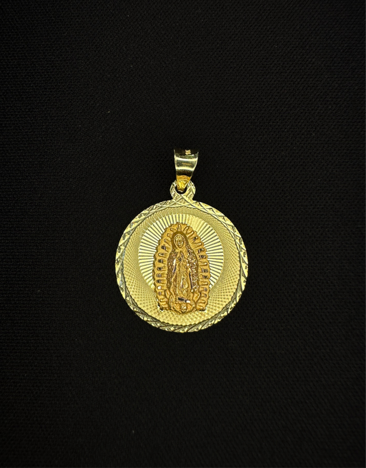 14KT Virgen De Guadalupe Pendant