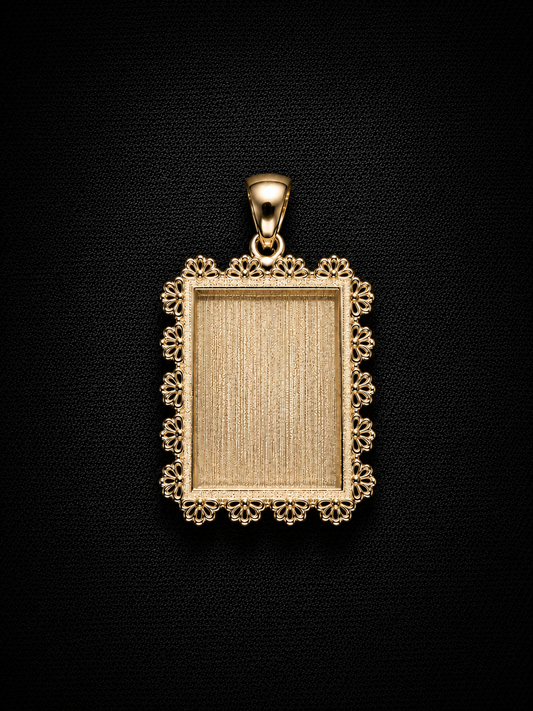 14KT Papel Picado Memory Pendant