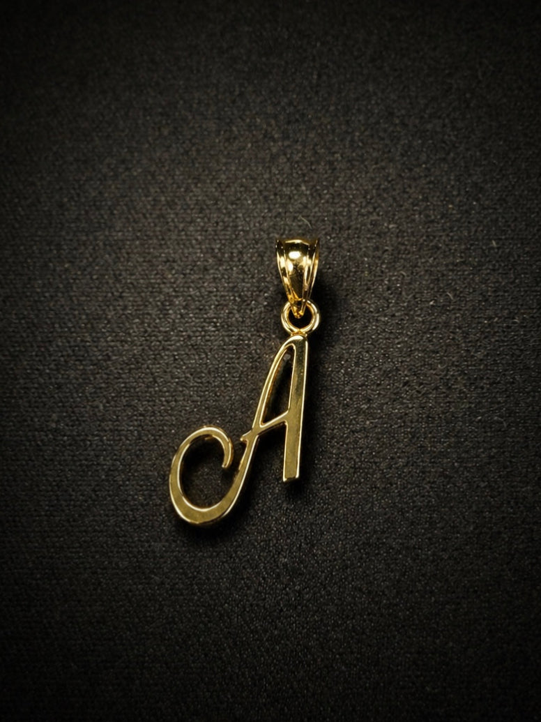 14KT Script Initial Pendant