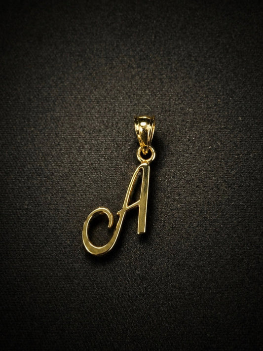 14KT Script Initial Pendant