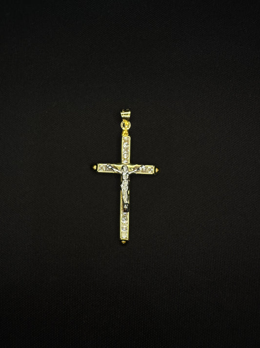 14KT CZ Crucifix Pendant