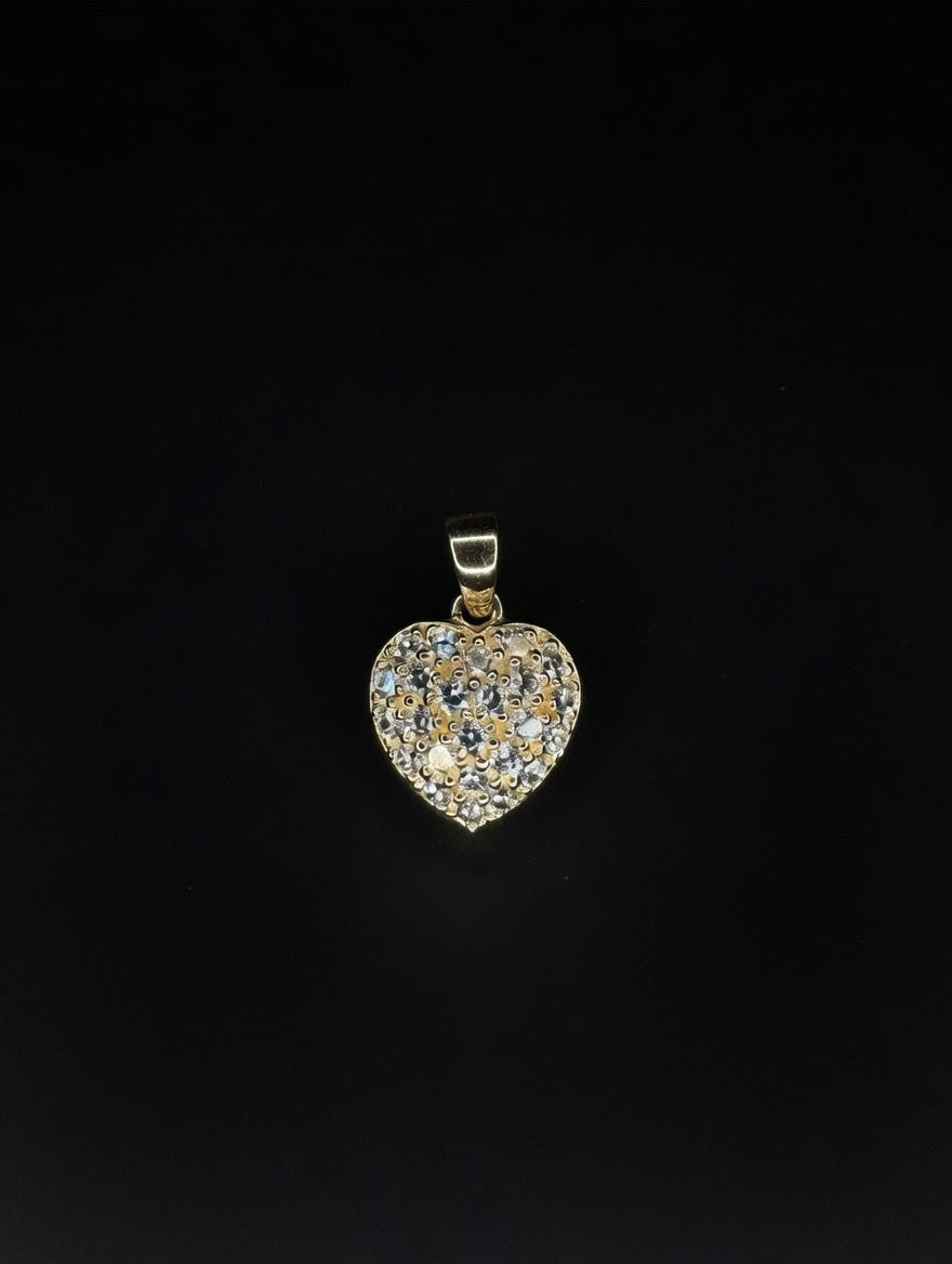 14KT CZ Heart Pendant