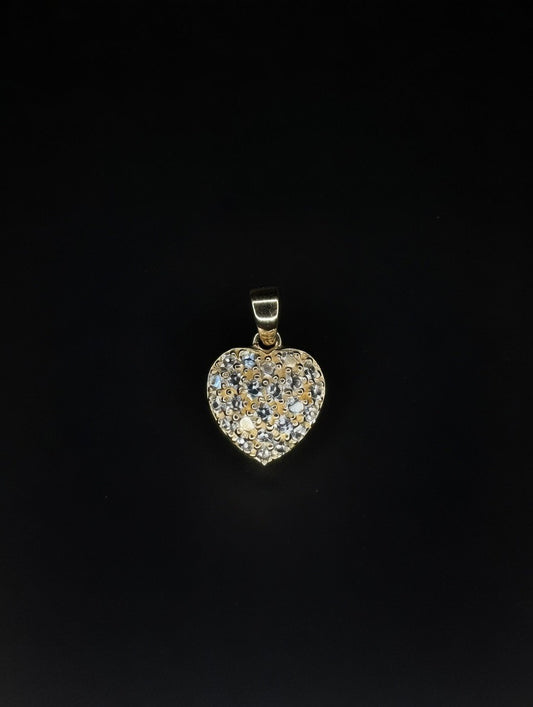 14KT CZ Heart Pendant