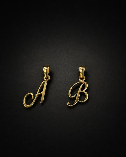 14KT Script Initial Pendant