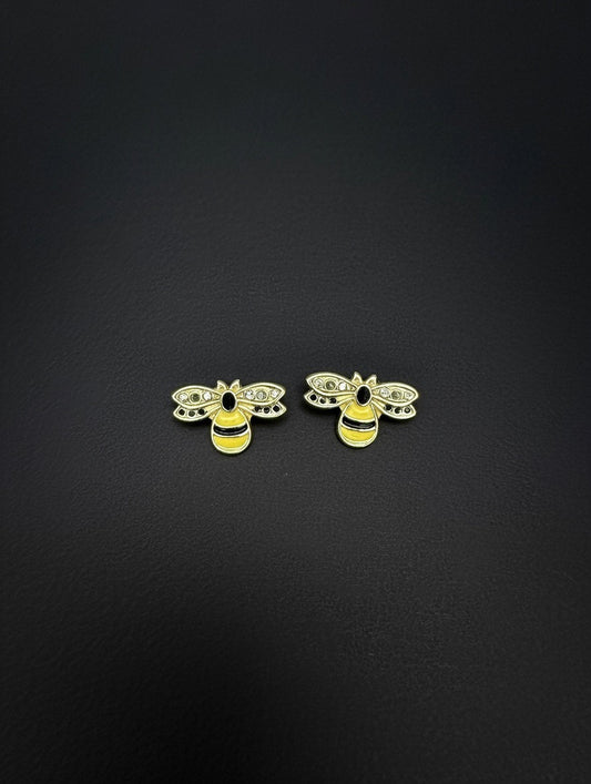 14KT Bumblebee Stud Earrings w/ Screw Back
