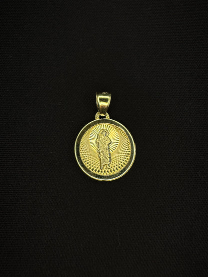 14KT Reversible San Judas / Virgen de Guadalupe Pendant