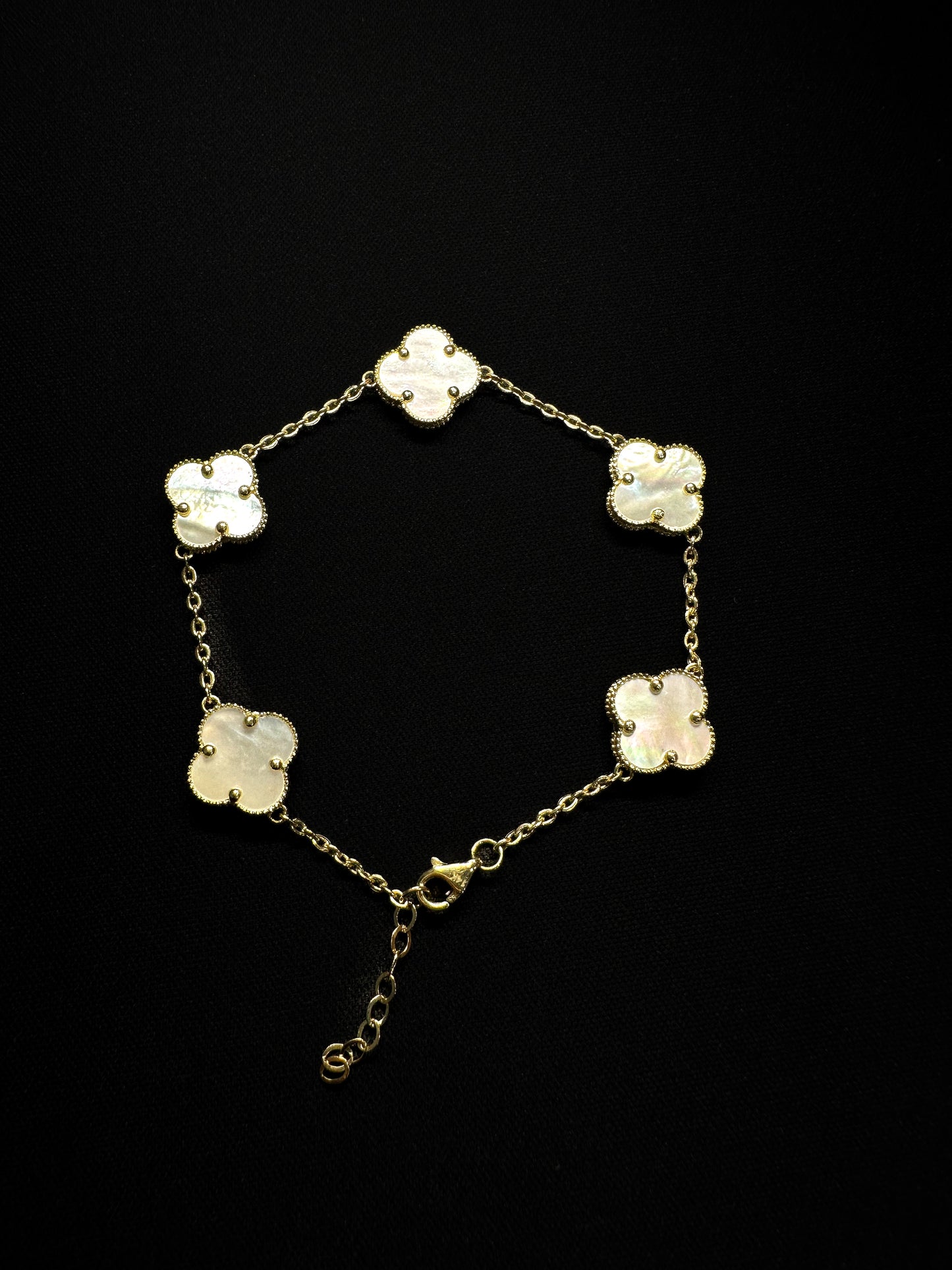14KT Mother Of Pearl Clover Bracelet