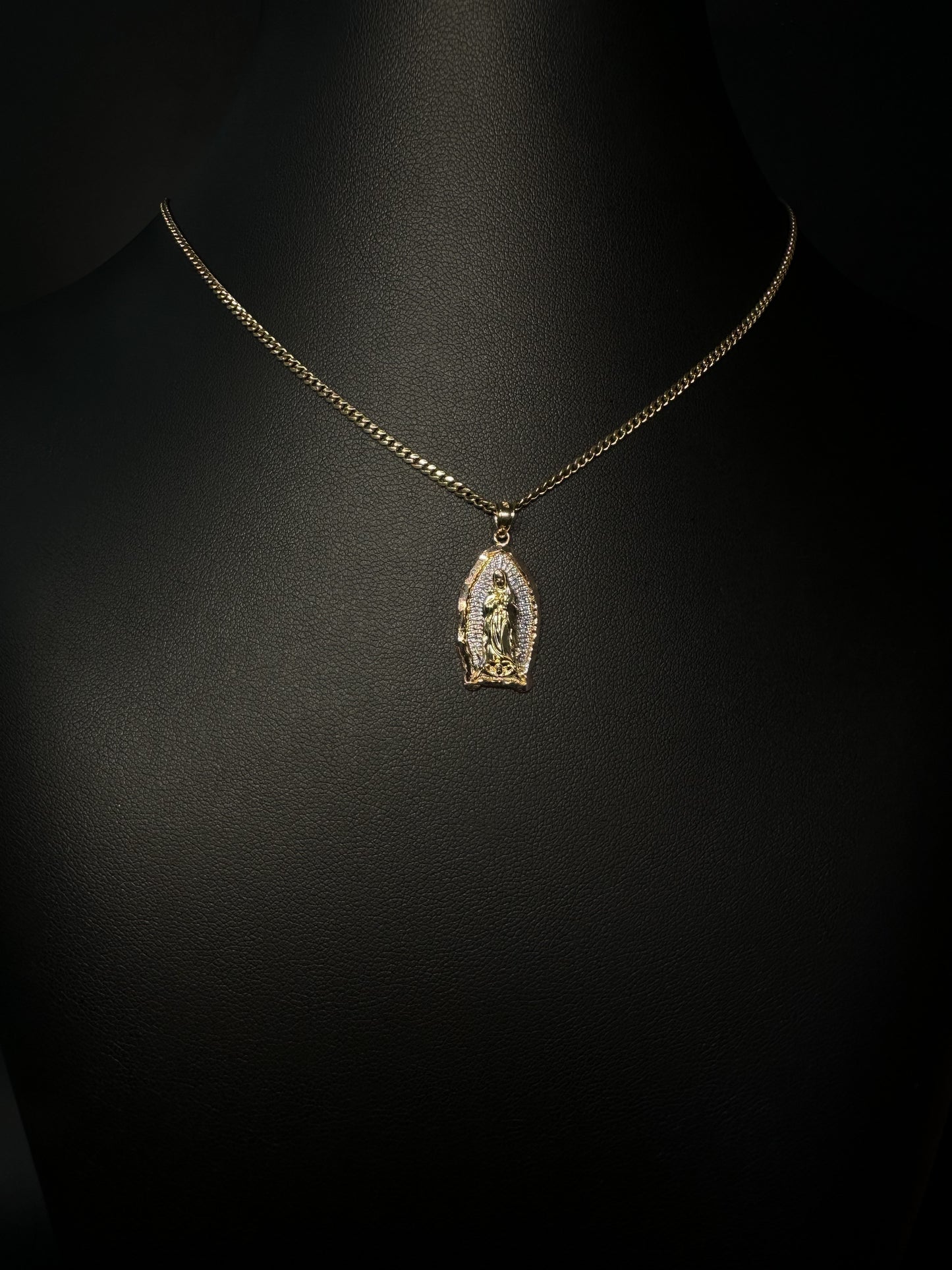 14KT 3-Tone Virgen De Guadalupe Pendant