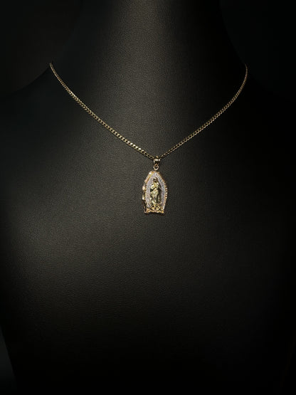 14KT 3-Tone Virgen De Guadalupe Pendant