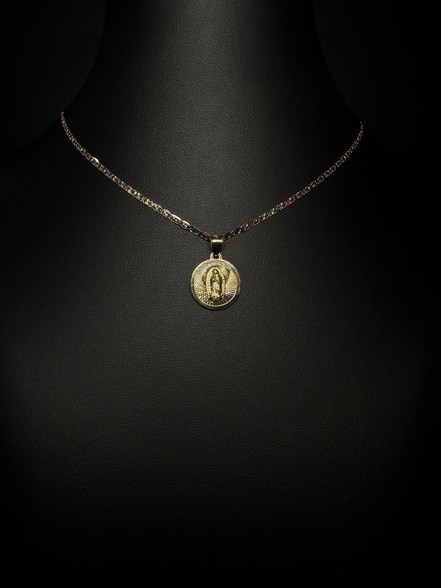 14KT Reversible San Judas / Virgen de Guadalupe Pendant
