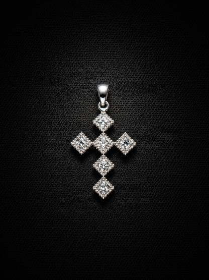 14KT White Gold Diamond Cross