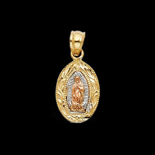 14KT Virgen De Guadalupe Pendant