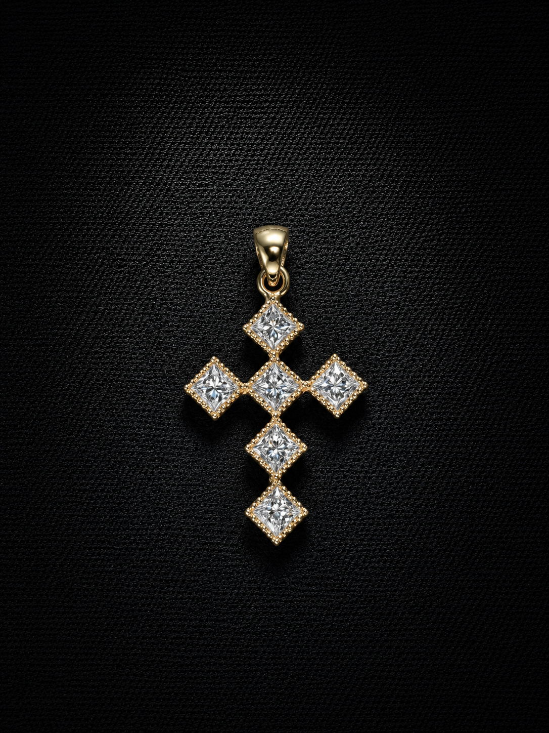 14KT Yellow Gold Diamond Cross