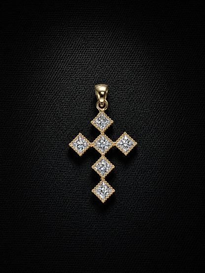 14KT Yellow Gold Diamond Cross