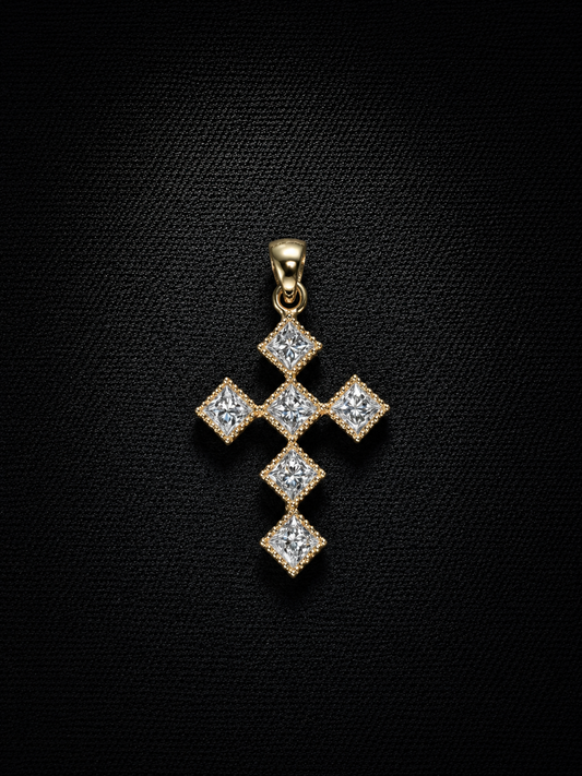 14KT Yellow Gold Diamond Cross