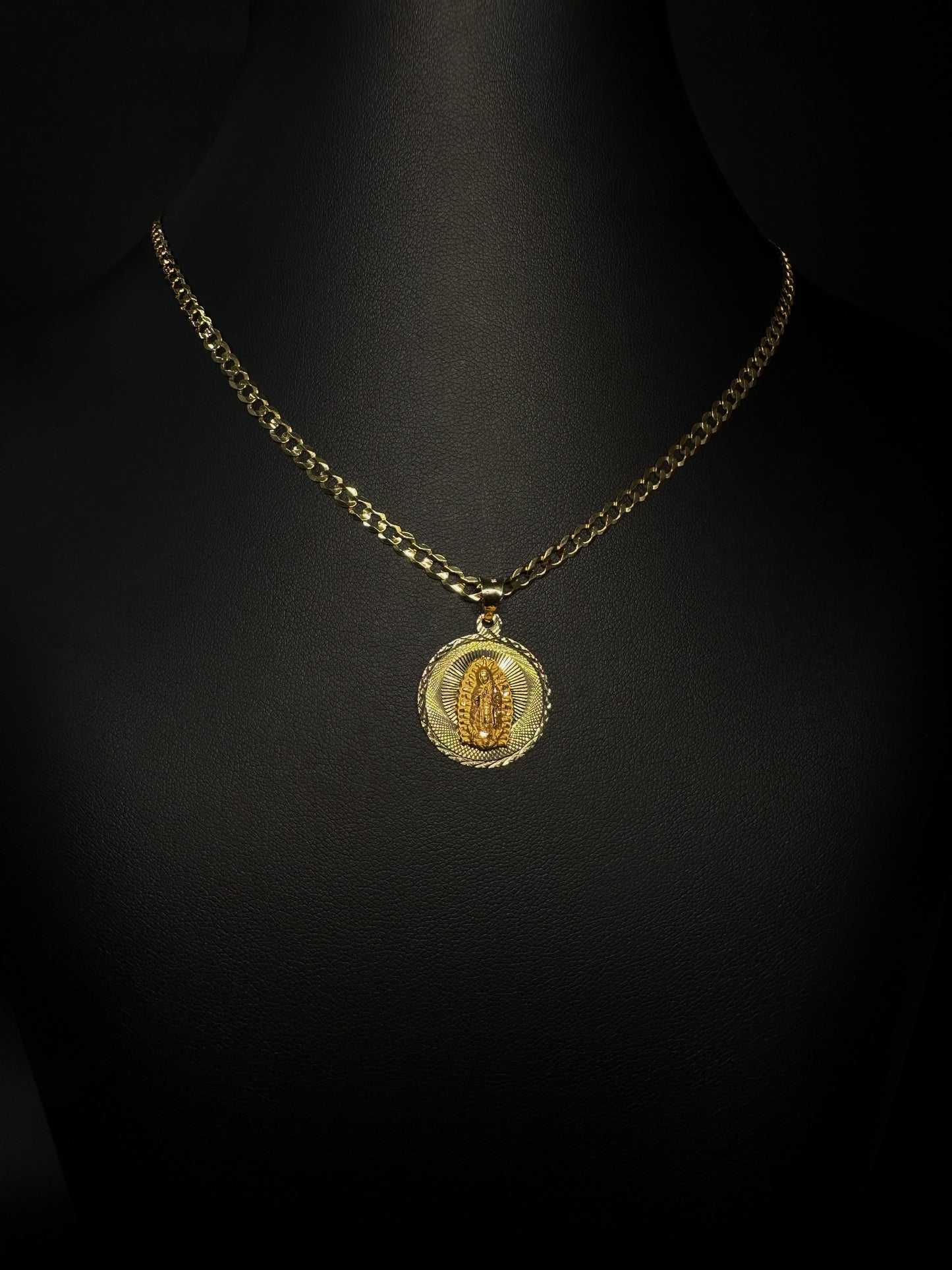 14KT Virgen De Guadalupe Pendant