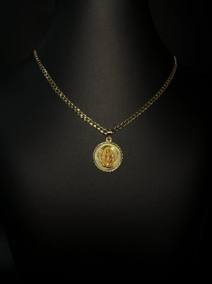 14KT Virgen De Guadalupe Pendant