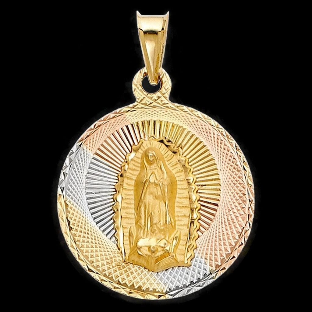 14KT 3-Tone Virgen De Guadalupe Pendant