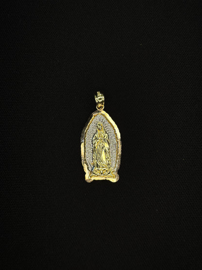 14KT 3-Tone Virgen De Guadalupe Pendant