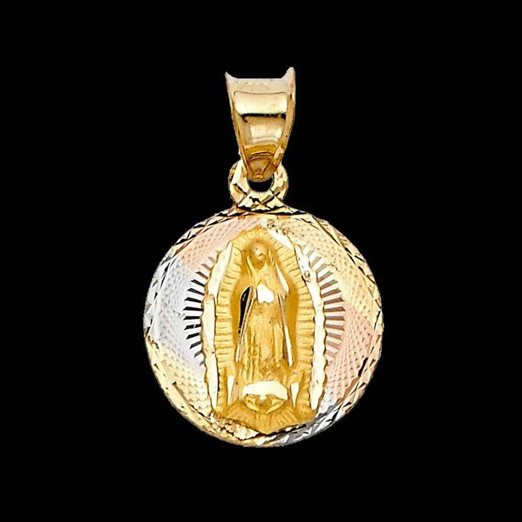 14KT 3-Tone Virgen De Guadalupe Pendant