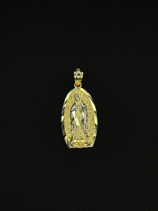 14KT 2-Tone Virgen de Guadalupe Pendant